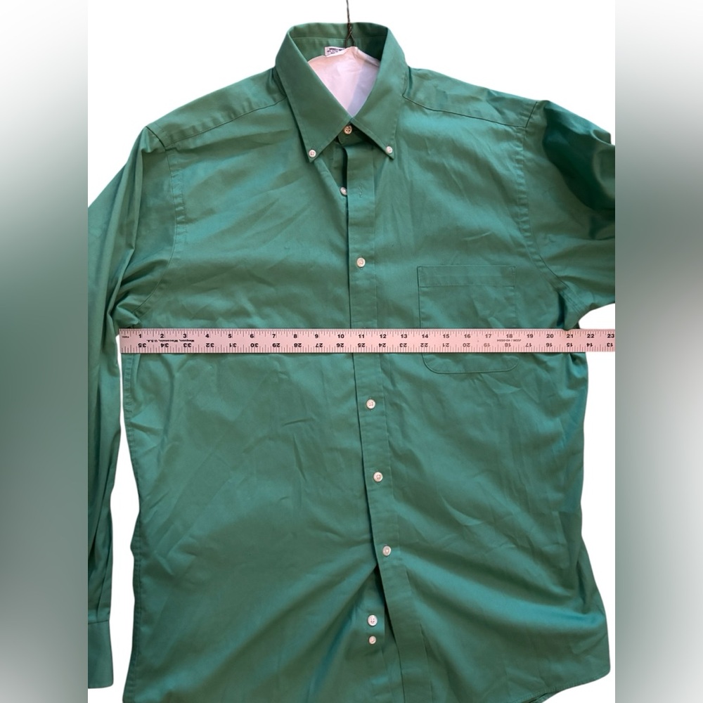 Men’s IZOD Green Long Sleeve Regular Fit Button Down Casual Shirt-16. 34/35 - Picture 4 of 6